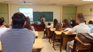 Janet Richardson teaches the Spanish student nurses Jaen 2014